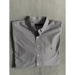 Ralph Lauren Button Down Shirt 3xB Big Gingham Check Black/white Cotton